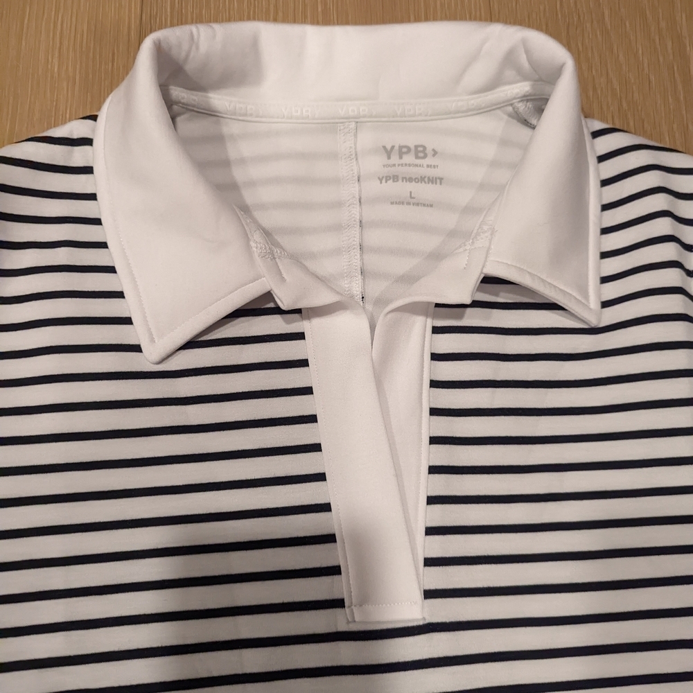 Striped Black and White Polo Dress - Picture 3 of 6
